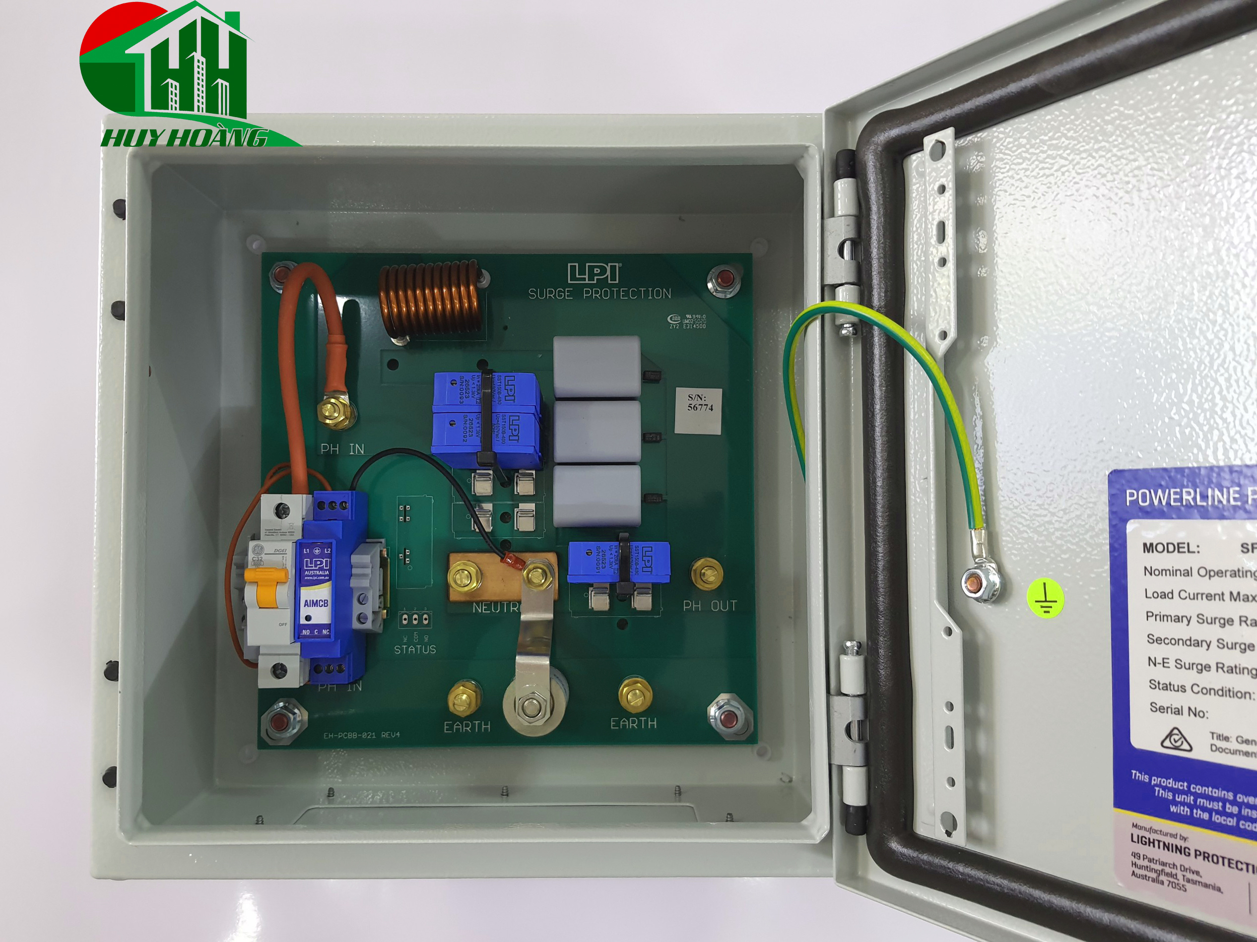 SF132-480-100+50-AIMCB, Tủ cắt lọc sét 1 pha 32A