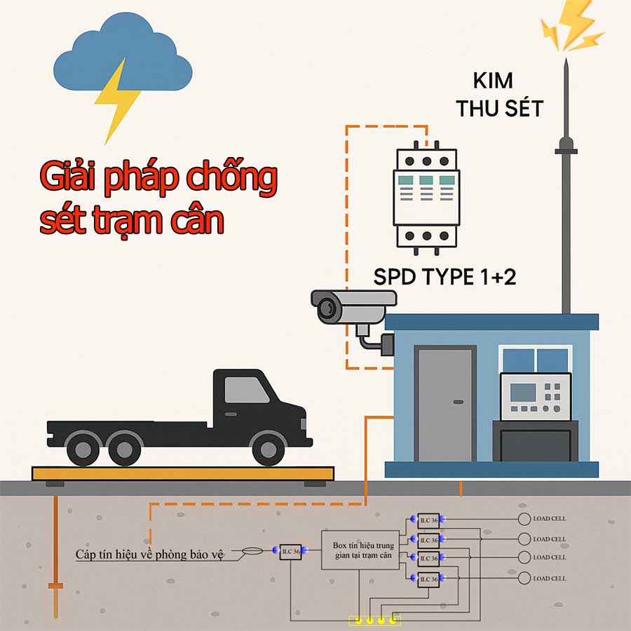 Giải pháp chống sét trạm cân